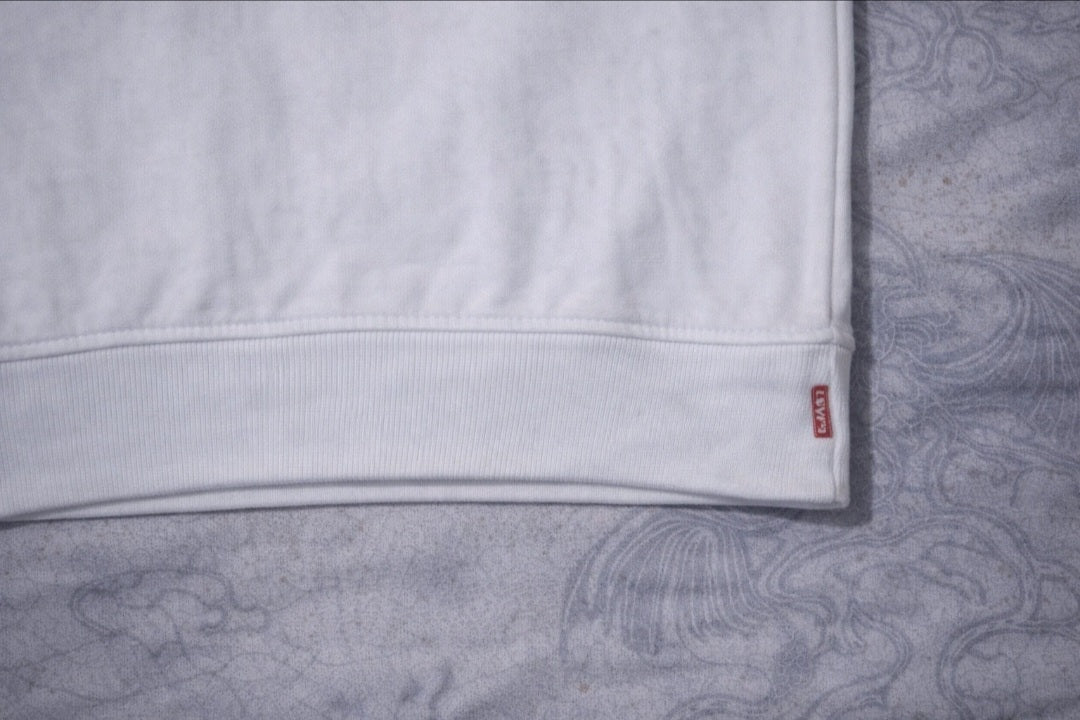 Levi's White Logo Sweatshirt Unisex Size L Crewneck Streetwear Pullover