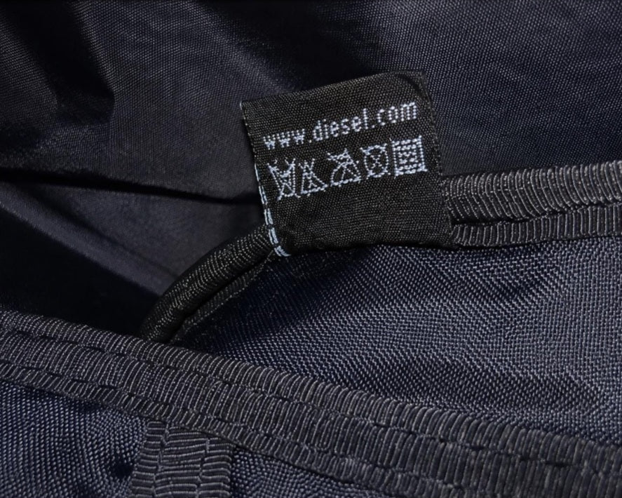 Borsa Diesel a Spalla Blu Navy e Crema con Logo
