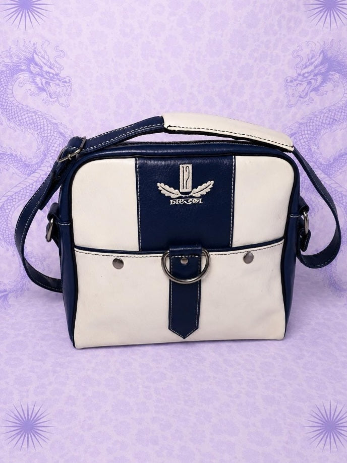 Borsa Diesel a Spalla Blu Navy e Crema con Logo