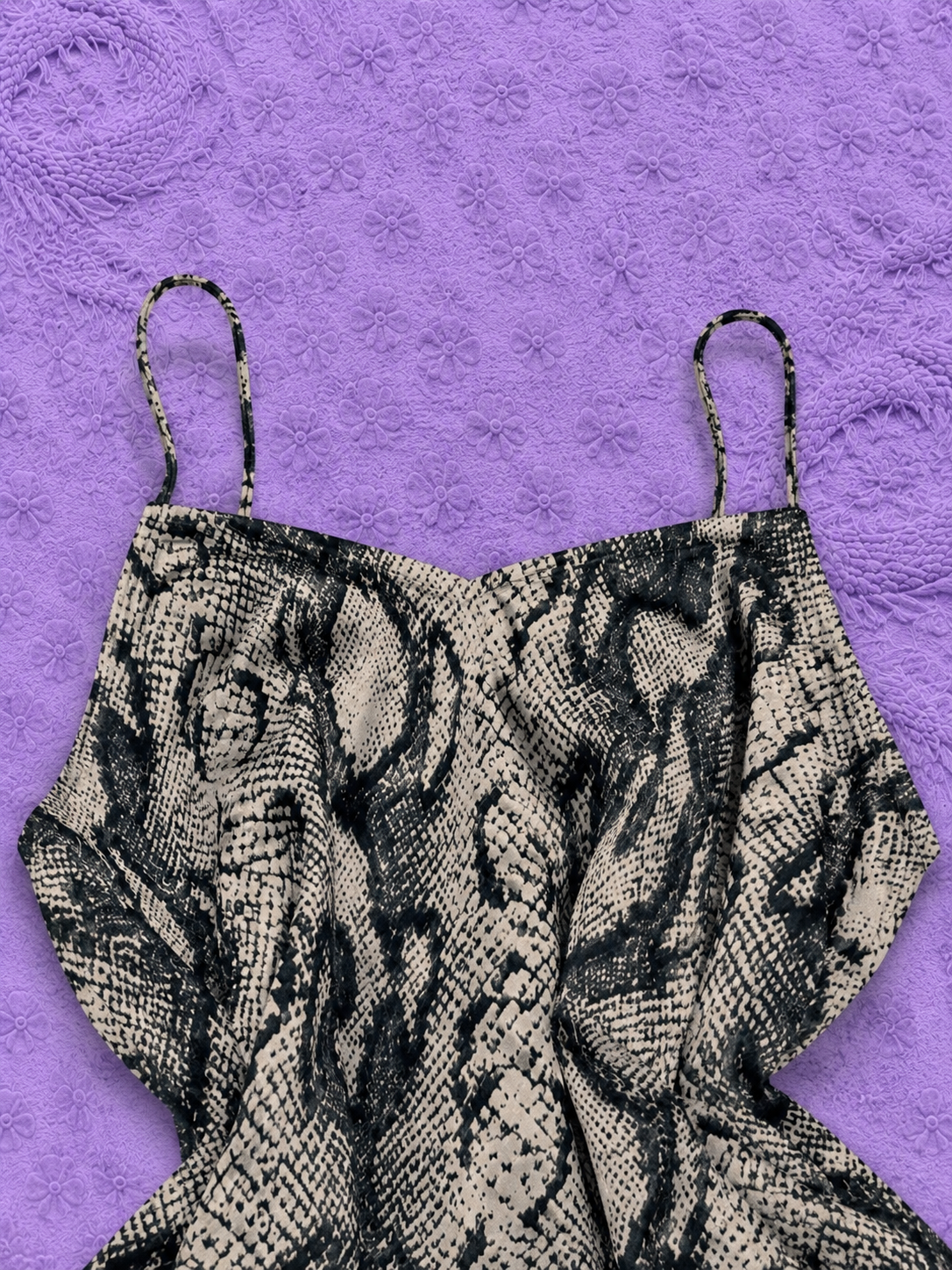 ONLY Top Donna Fantasia Pitonata M Animalier Y2K Spalline Sottili