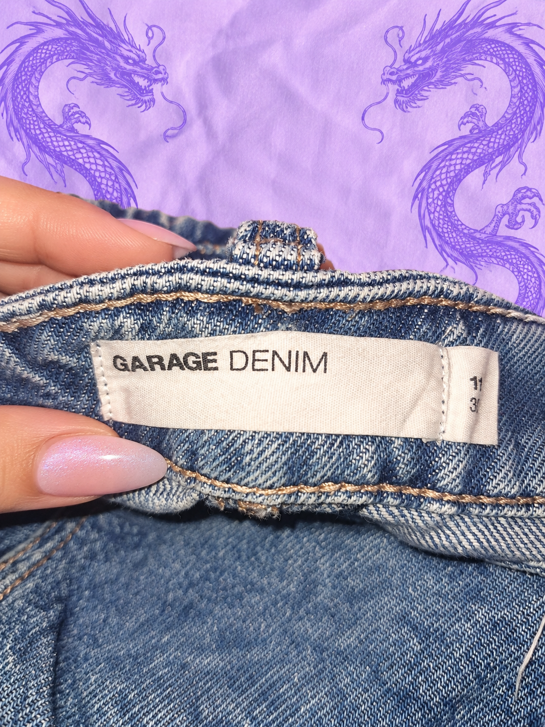 Garage Denim Y2K Cargo Jeans – Blue Wide Leg Multi Pocket – Size 11/30