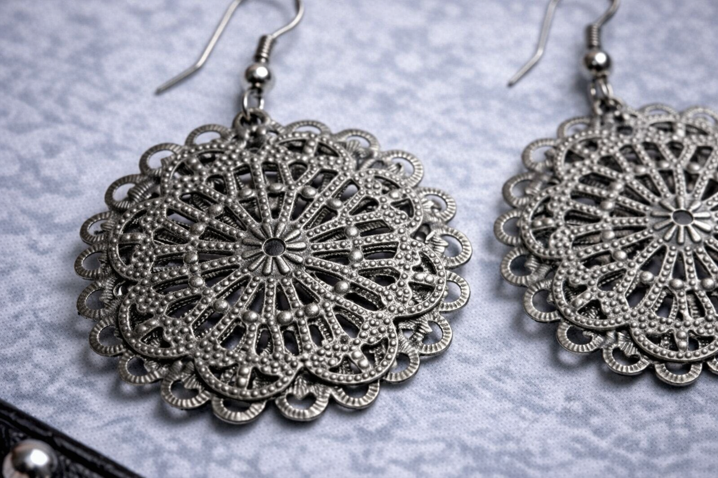 Orecchini Pendenti Boho Mandala – Argento, Leggeri ed Eleganti Stile Vintage