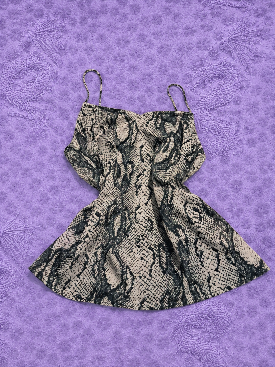 ONLY Top Donna Fantasia Pitonata M Animalier Y2K Spalline Sottili