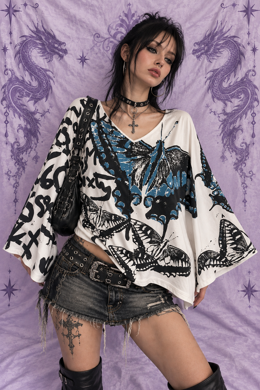 Miss Sixty Collection Butterfly Graphic Top – Size S