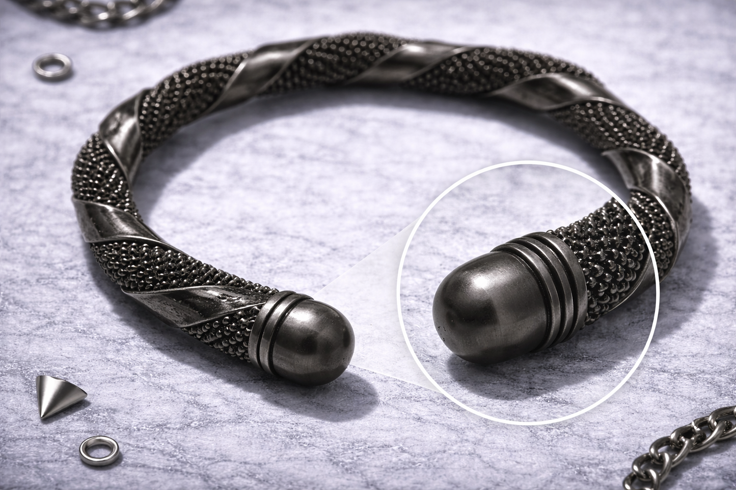 Bracciale Vintage Argento con Charms – Boho Y2K Bracelet Unisex Alternative Jewelry Usato