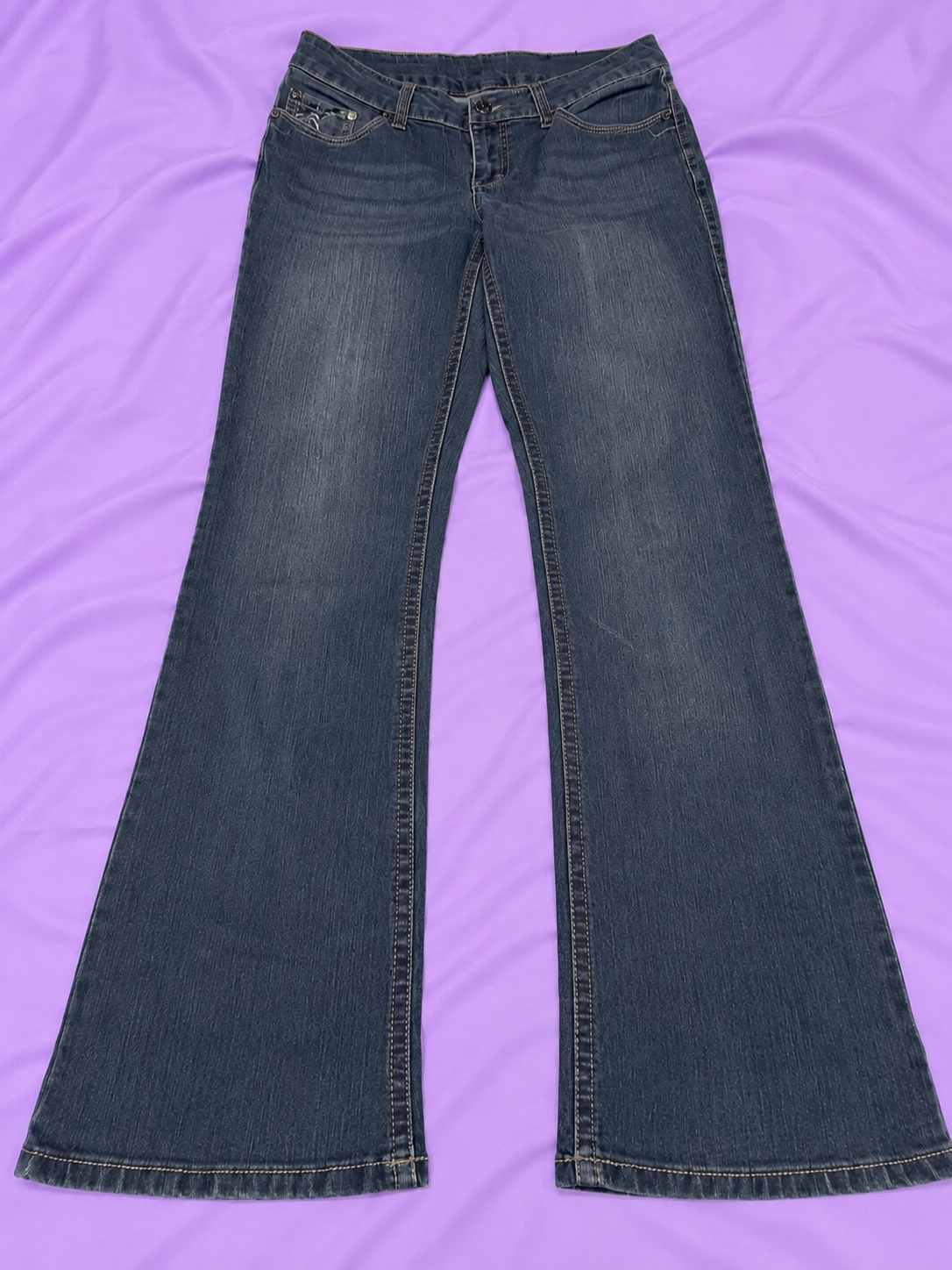 Faded Glory Embroidered Flare Jeans – Size 10