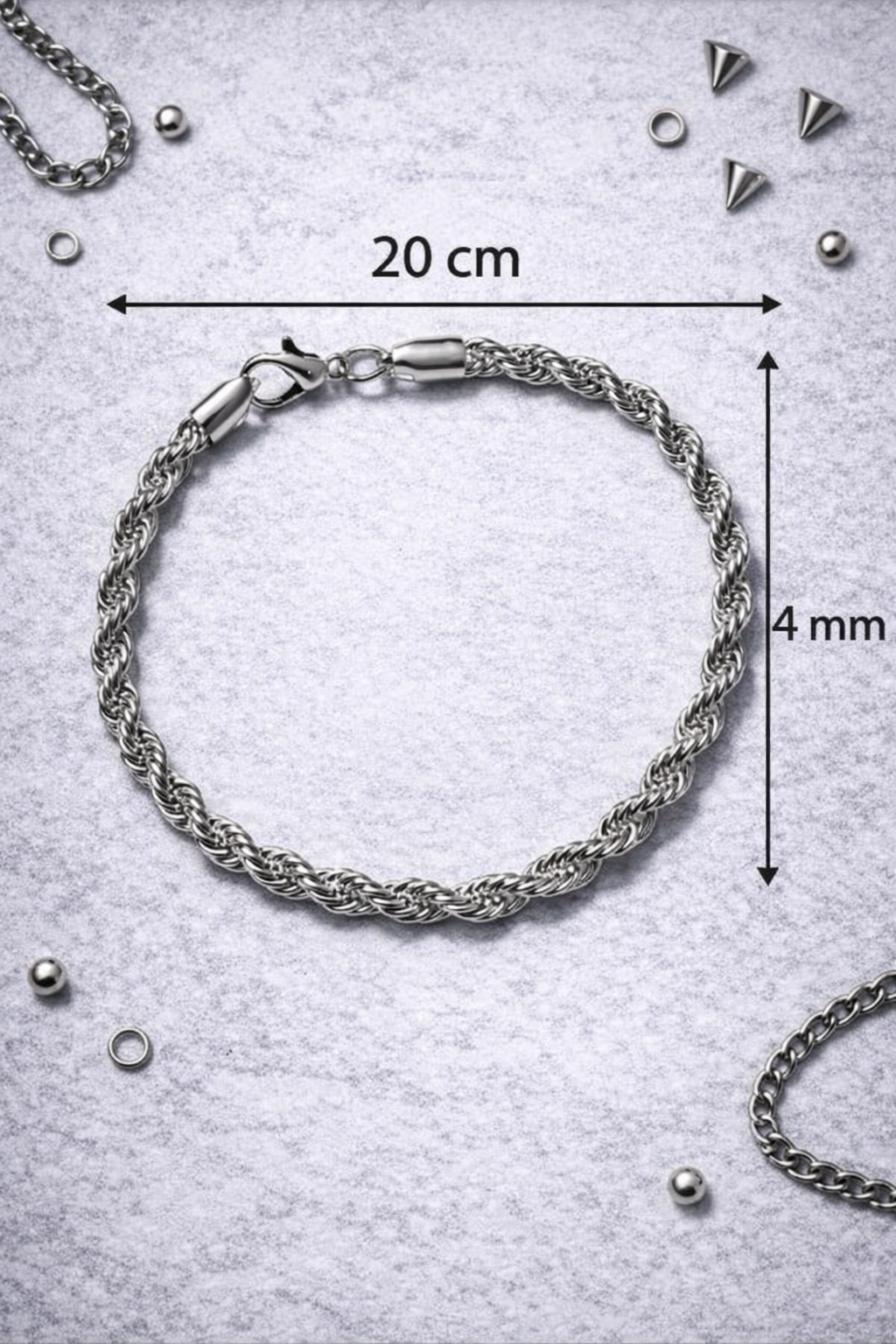 Bracciale Unisex in Acciaio a Maglia Intrecciata – Stile Y2K