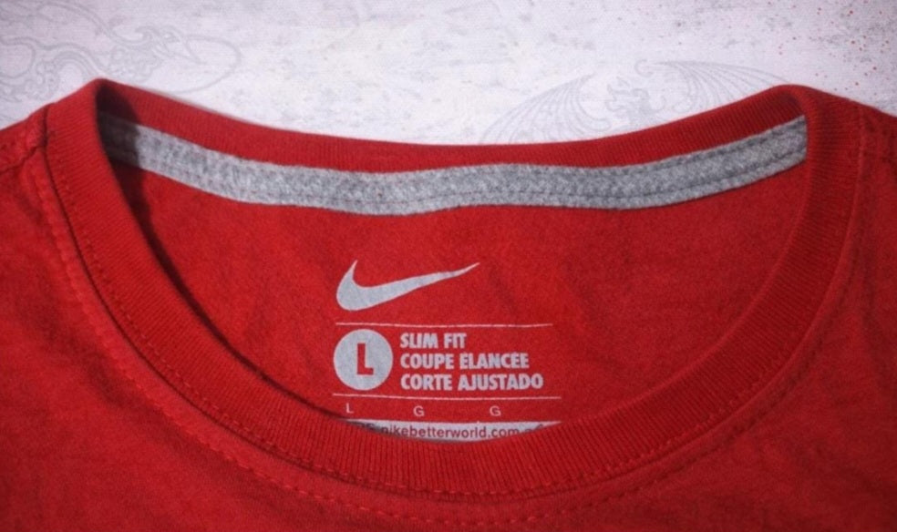 Nike T-Shirt Donna Rossa Graphic Logo Taglia L Streetwear Y2K Casual