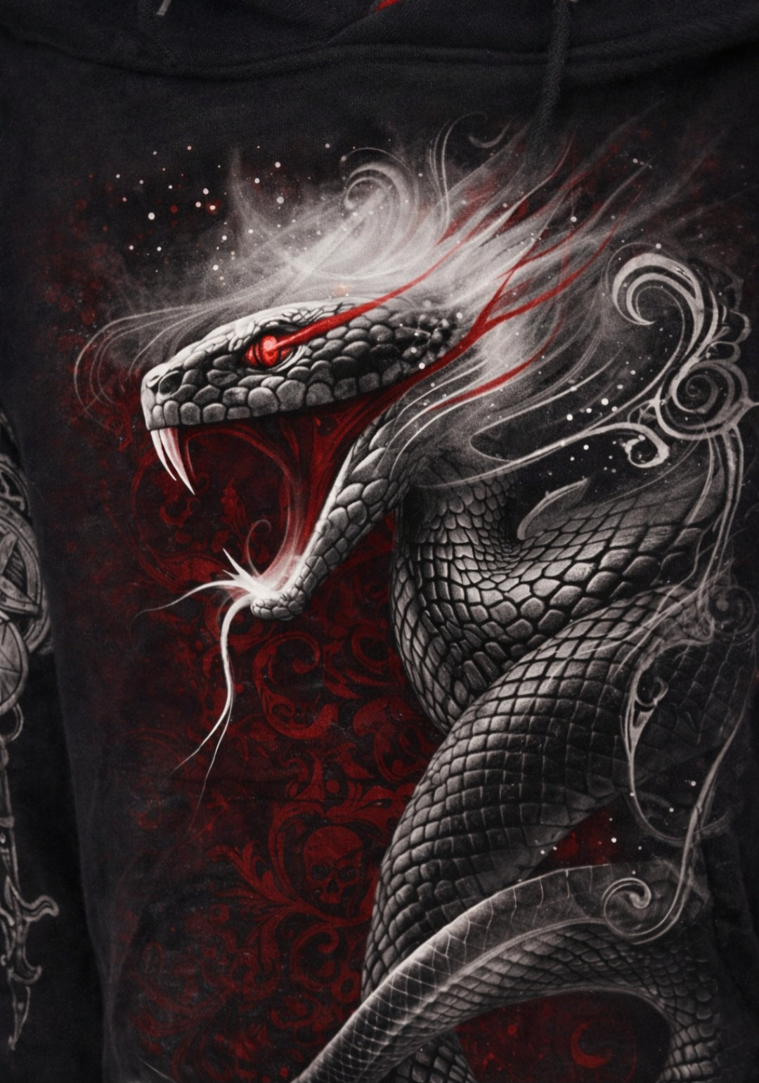 SPIRAL® Gothic Serpent Hoodie – Felpa Dark Goth con Serpente Infernale