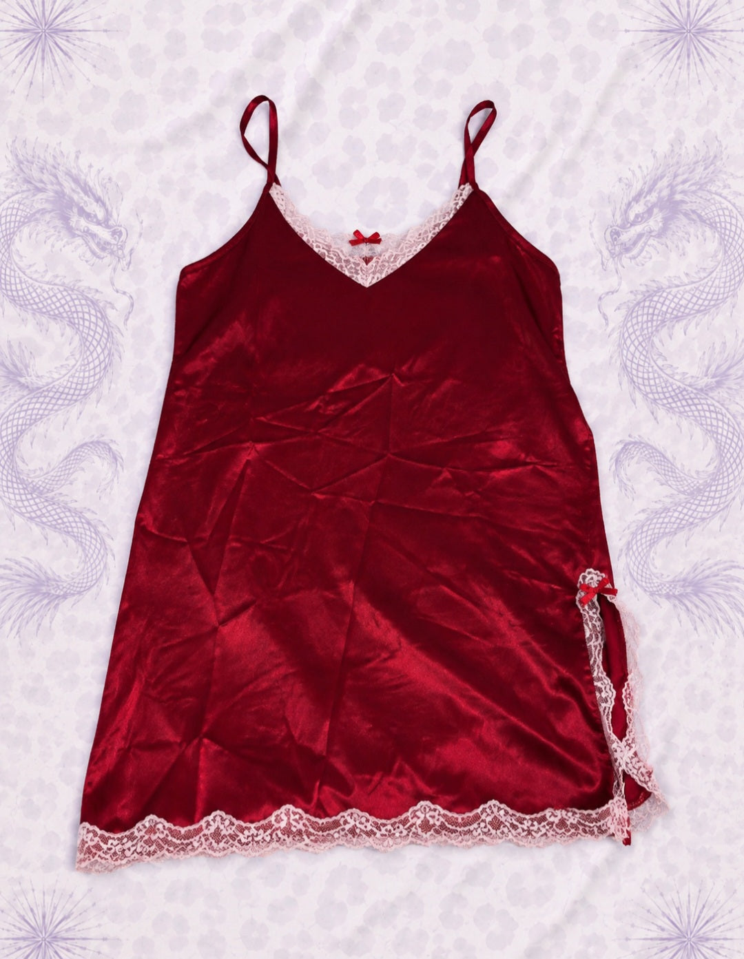 Abitino Gothic Rosso Satinato con Pizzo – Dark Romance – Taglia XS