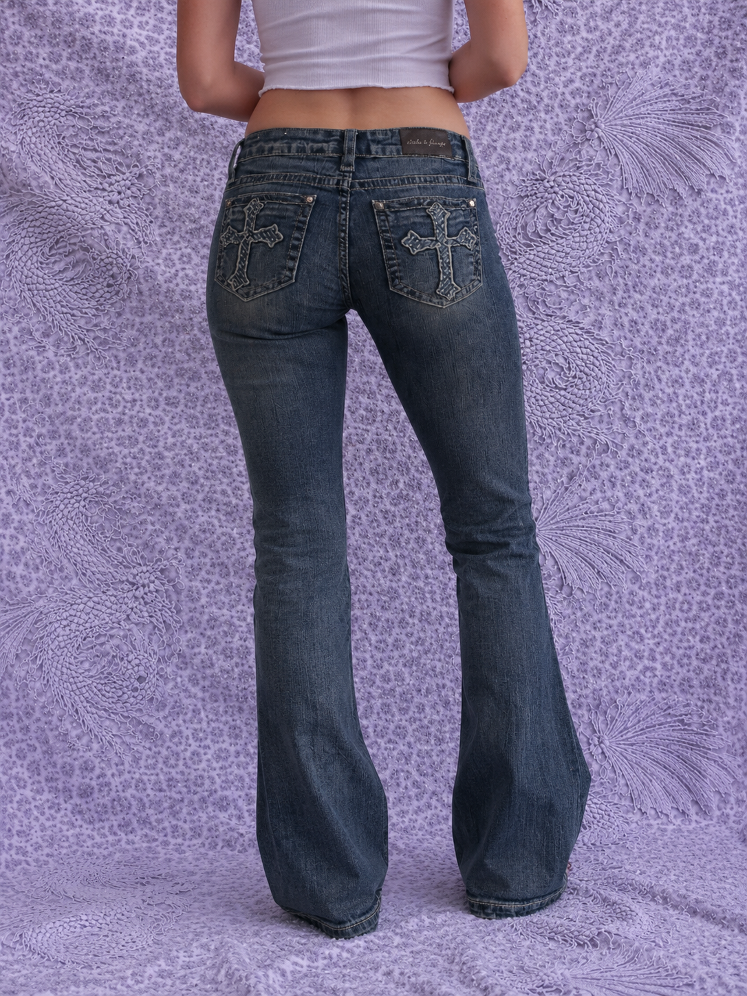 Jeans Bootcut Donna Stella in Dreams Denim Blu con Ricami Decorativi