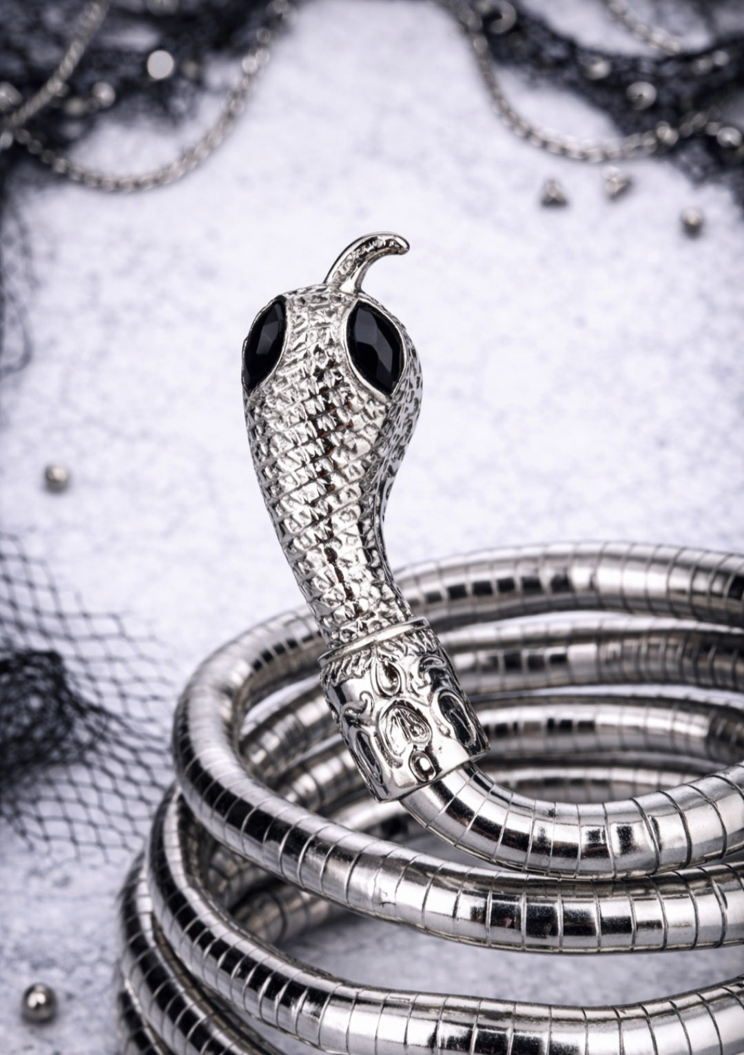 Bracciale / Choker Serpente 2-in-1 – Snake Goth Punk Dark Y2K