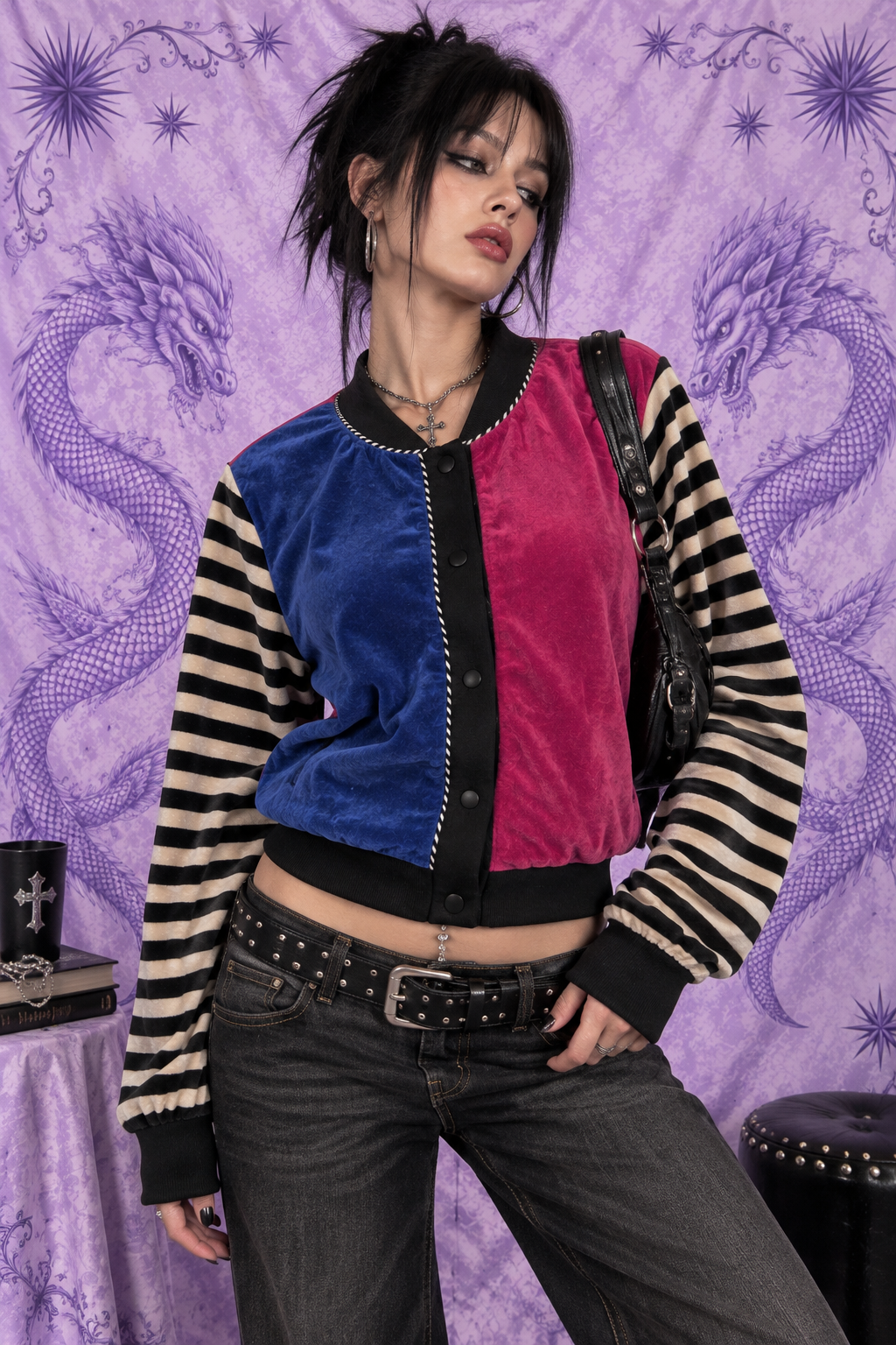Veste en velours Just Toney by SWRL Y2K Color Block