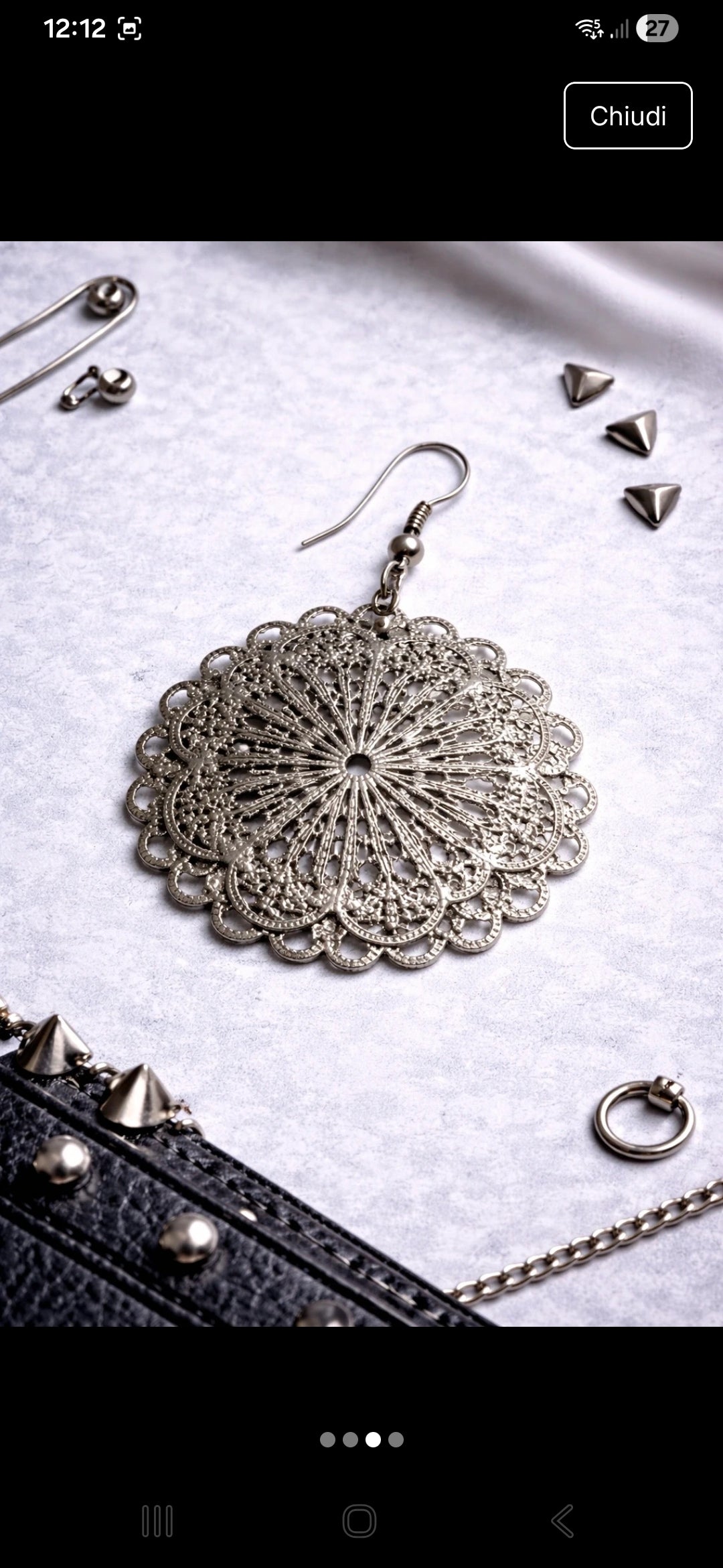 Orecchini Pendenti Boho Mandala – Argento, Leggeri ed Eleganti Stile Vintage