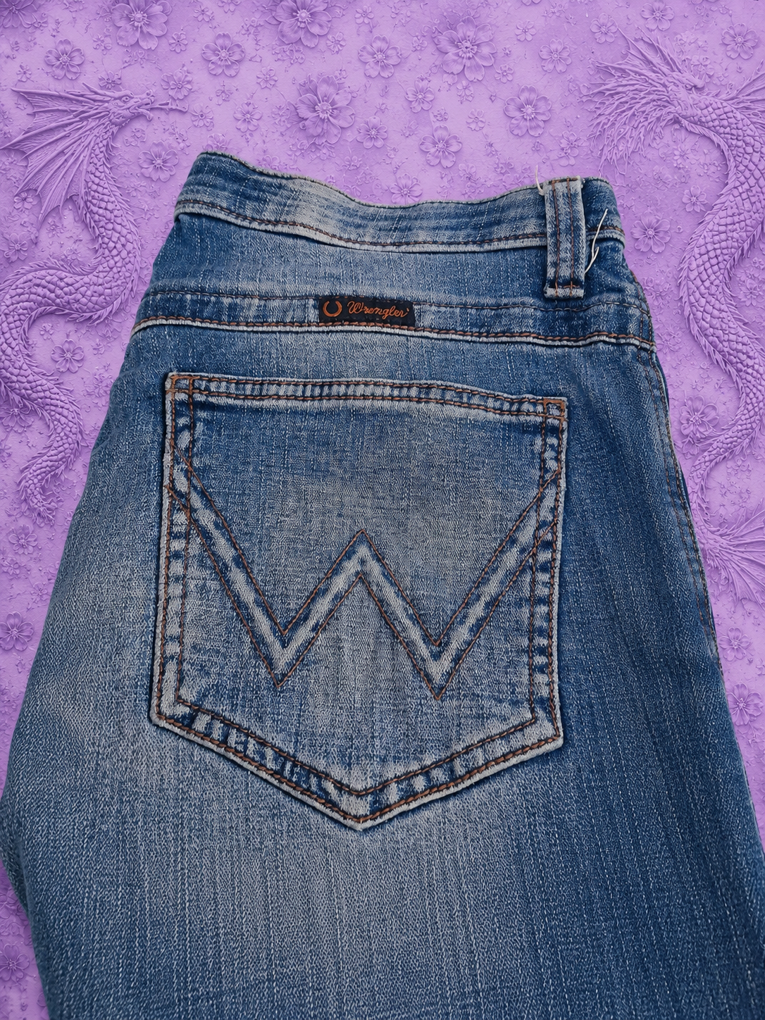 Wrangler Willow Jeans Donna Bootcut Denim Blu Y2K Taglia W13 L34