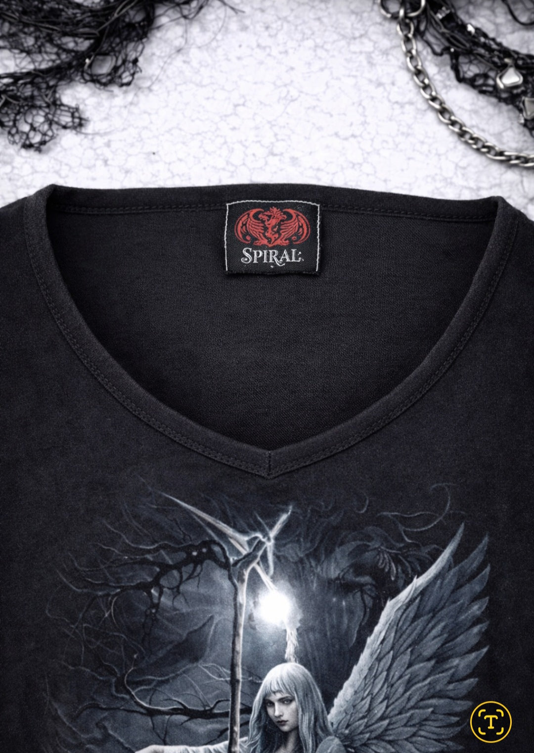 Spiral Ethereal Angel Gothic Tunic – Darkwear Punk Goth Top NUOVO