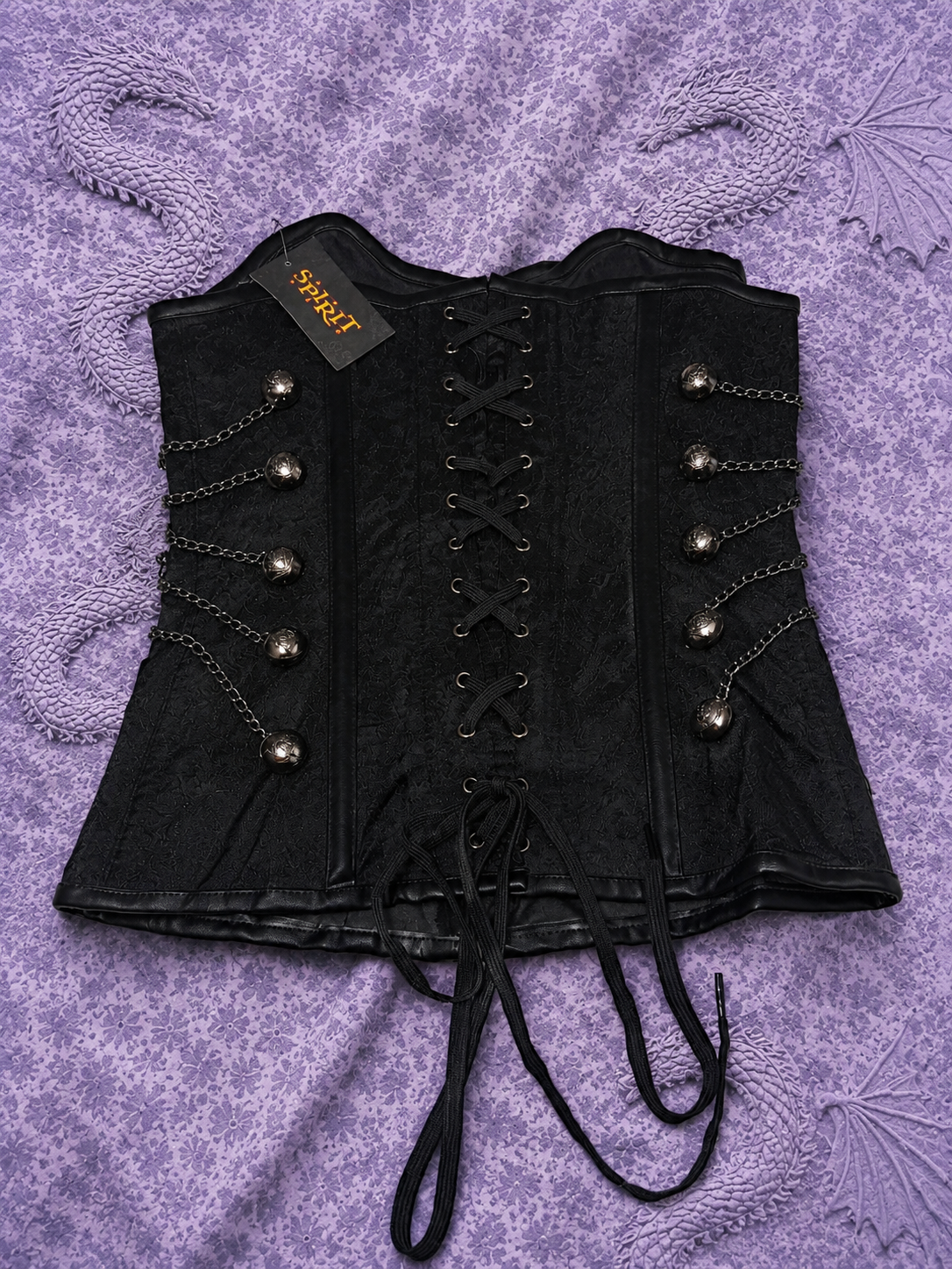 Spirit Top Nero con Catene e Dettagli Metallici | Nuovo con Cartellino XS/S