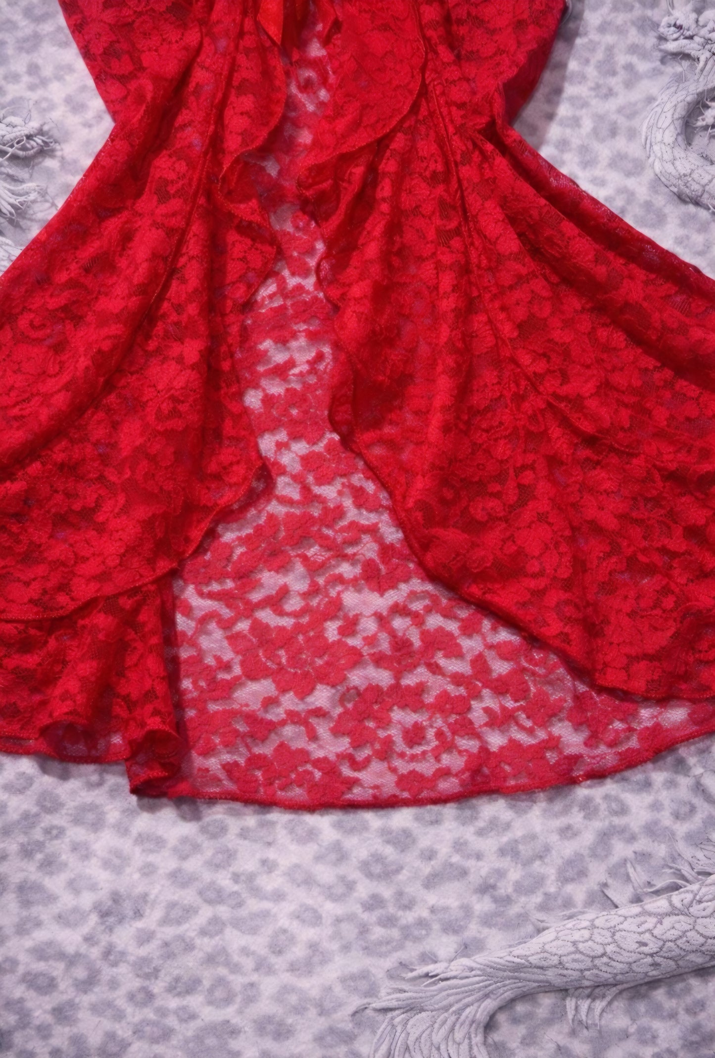 Babydoll Rosso in Pizzo Sexy – Lingerie Halter con Fiocco Donna
