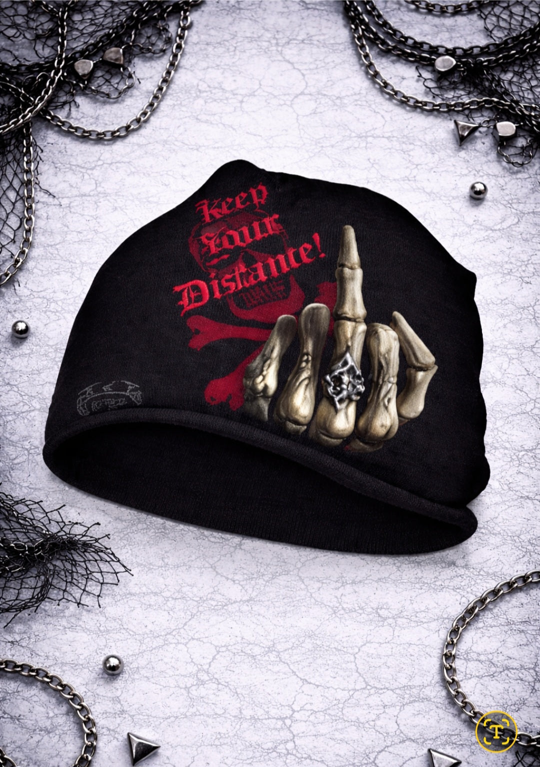 SPIRAL® Gothic Beanie – Berretto Nero Dark Alternative Unisex