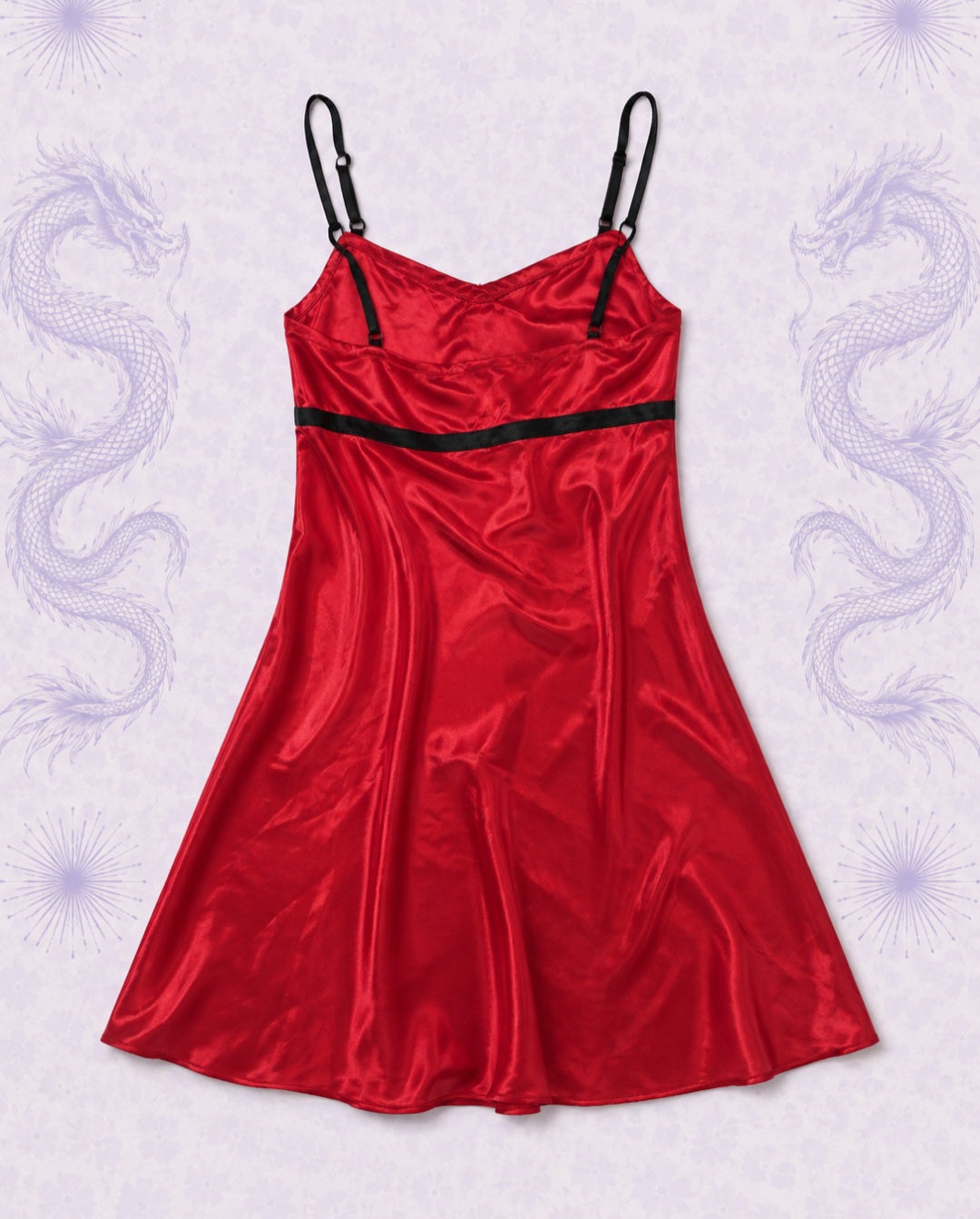 Morgan Taylor Red Satin Y2K Slip Dress – Size M