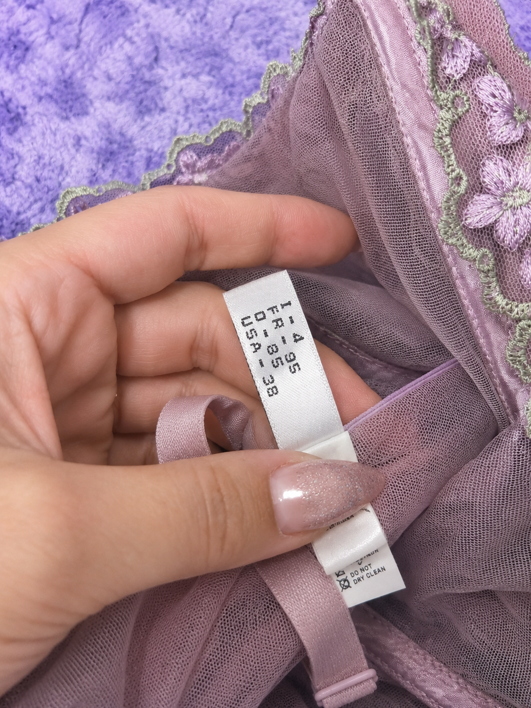 Christies Top Ricamato Rosa Cipria in Tulle Floreale – Vintage Y2K Taglia