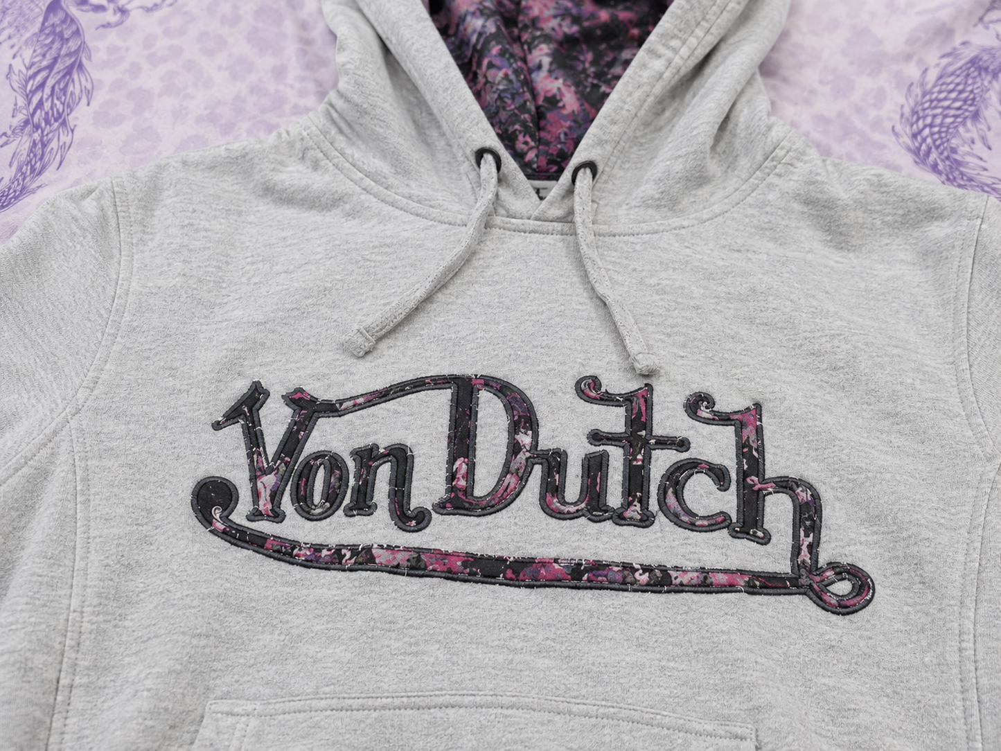 Felpa Von Dutch Donna Grigia con Cappuccio e Logo – Taglia S
