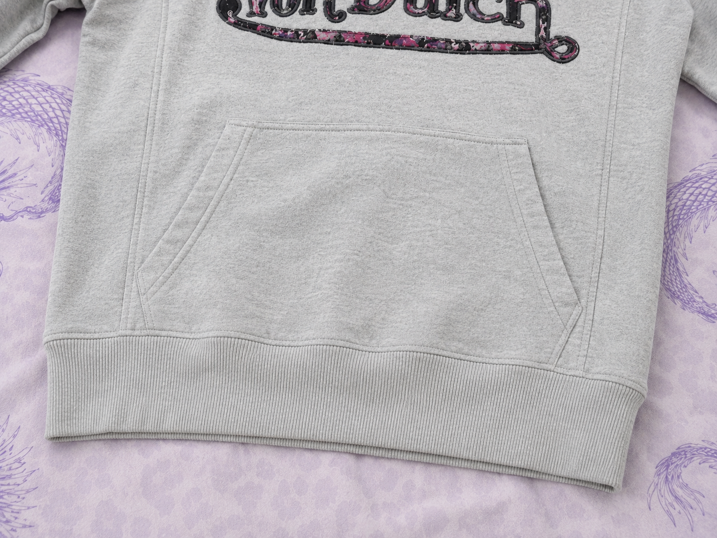 Felpa Von Dutch Donna Grigia con Cappuccio e Logo – Taglia S