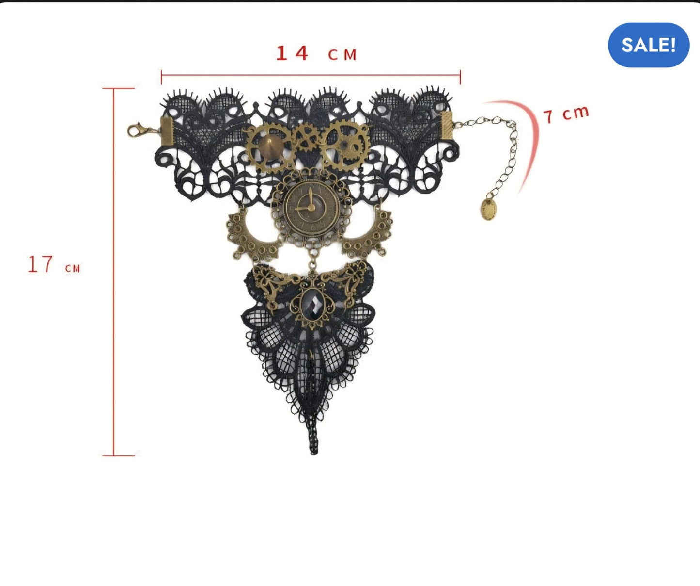 Steampunk Lace Clock Hand Bracelet – Gothic Gear Glove - GEDICO STORE