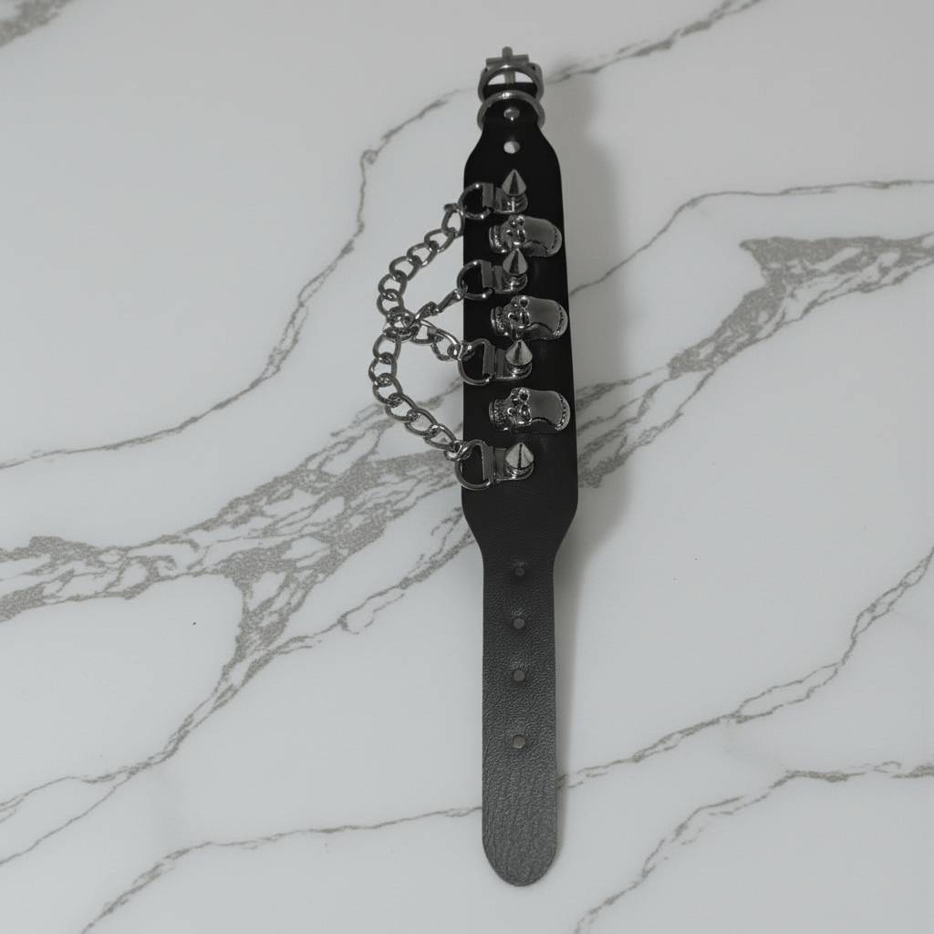 Y2K Punk Rock Studded Bracelet with Chains – Vintage Style Accessory – New Unisex Goth Emo Bracelet - GEDICO STORE
